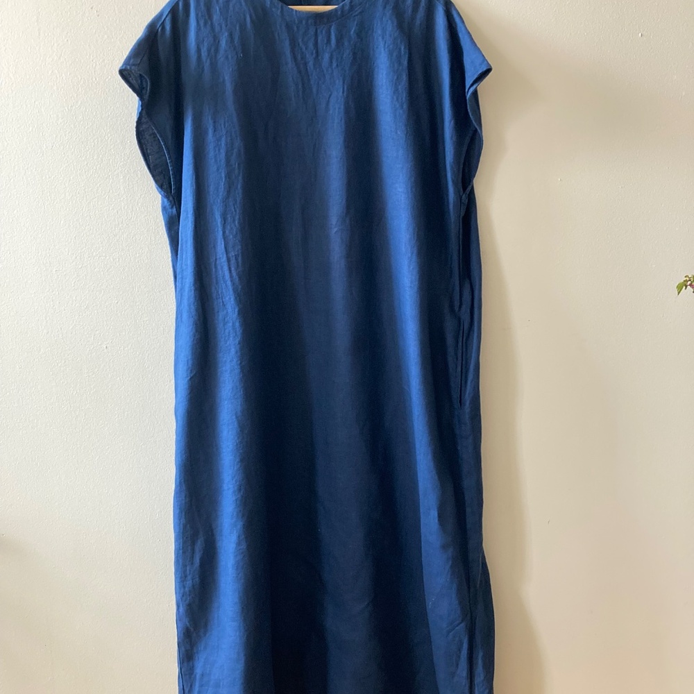 MIJI Navy Indigo Hemp Maxi Dress - Picture 7 of 7